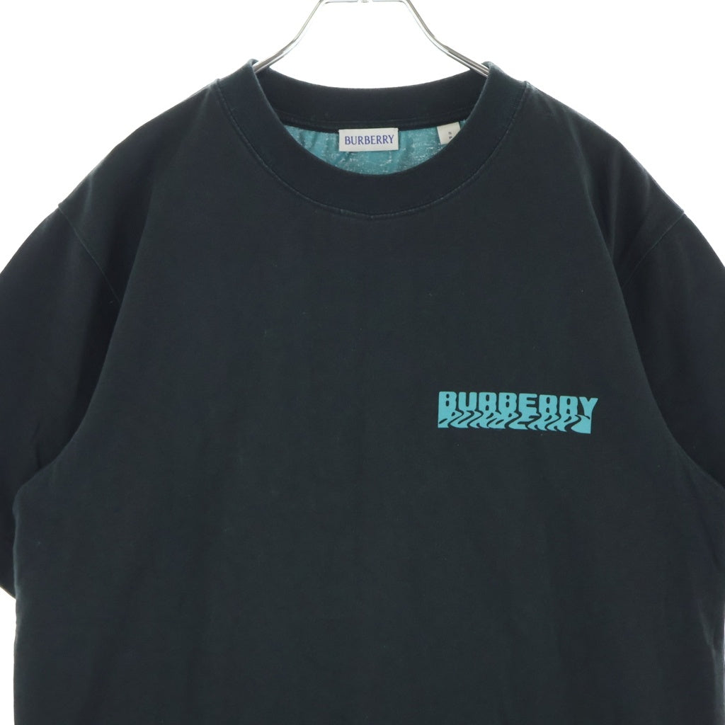 BURBERRY(バーバリー) Warped Logo Cotton T-shirt ワープドロゴ 両面プリントクルーネック半袖Tシャツカットソー ブラック 811865