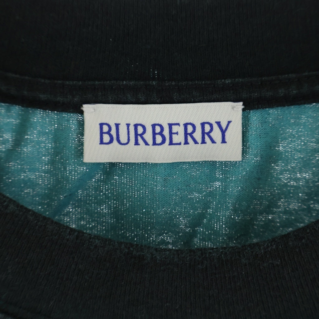 BURBERRY(バーバリー) Warped Logo Cotton T-shirt ワープドロゴ 両面プリントクルーネック半袖Tシャツカットソー ブラック 811865