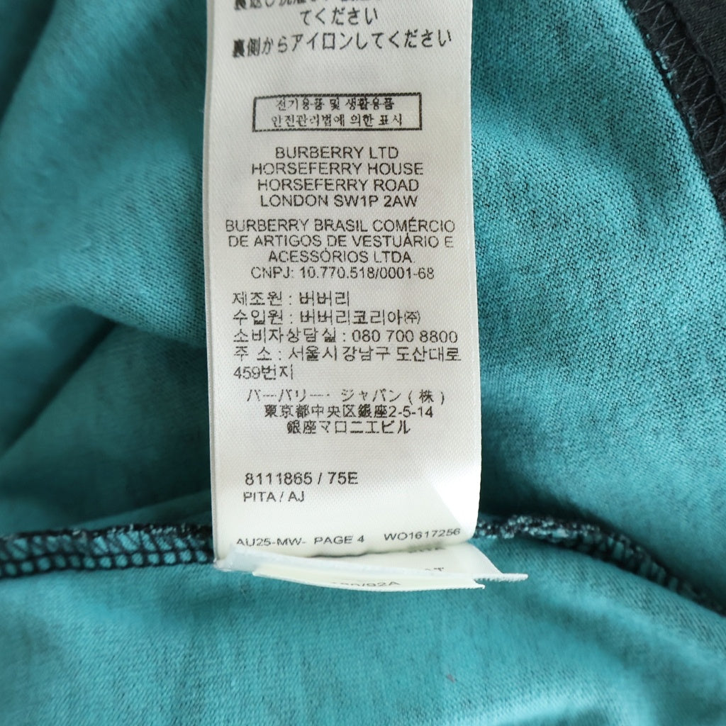 BURBERRY(バーバリー) Warped Logo Cotton T-shirt ワープドロゴ 両面プリントクルーネック半袖Tシャツカットソー ブラック 811865