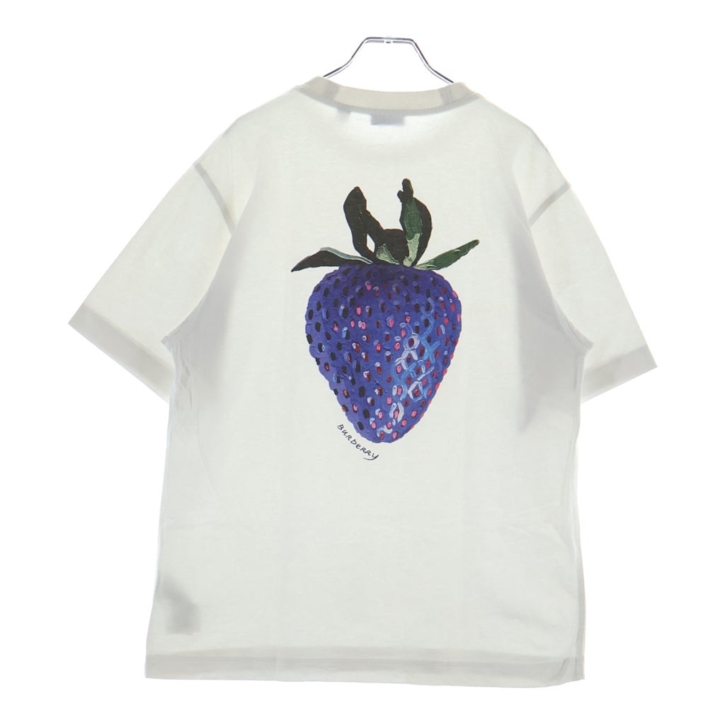BURBERRY(バーバリー) Strawberry Print T-shirt 背面プリントクルーネック半袖Tシャツカットソー ホワイト 8089100