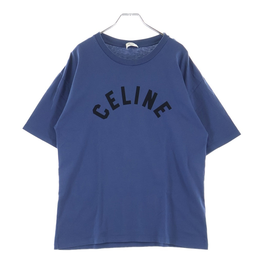 CELINE(セリーヌ) カレッジロゴプリント クルーネック半袖Tシャツカットソー ブルー RX0HU1242.GLX6