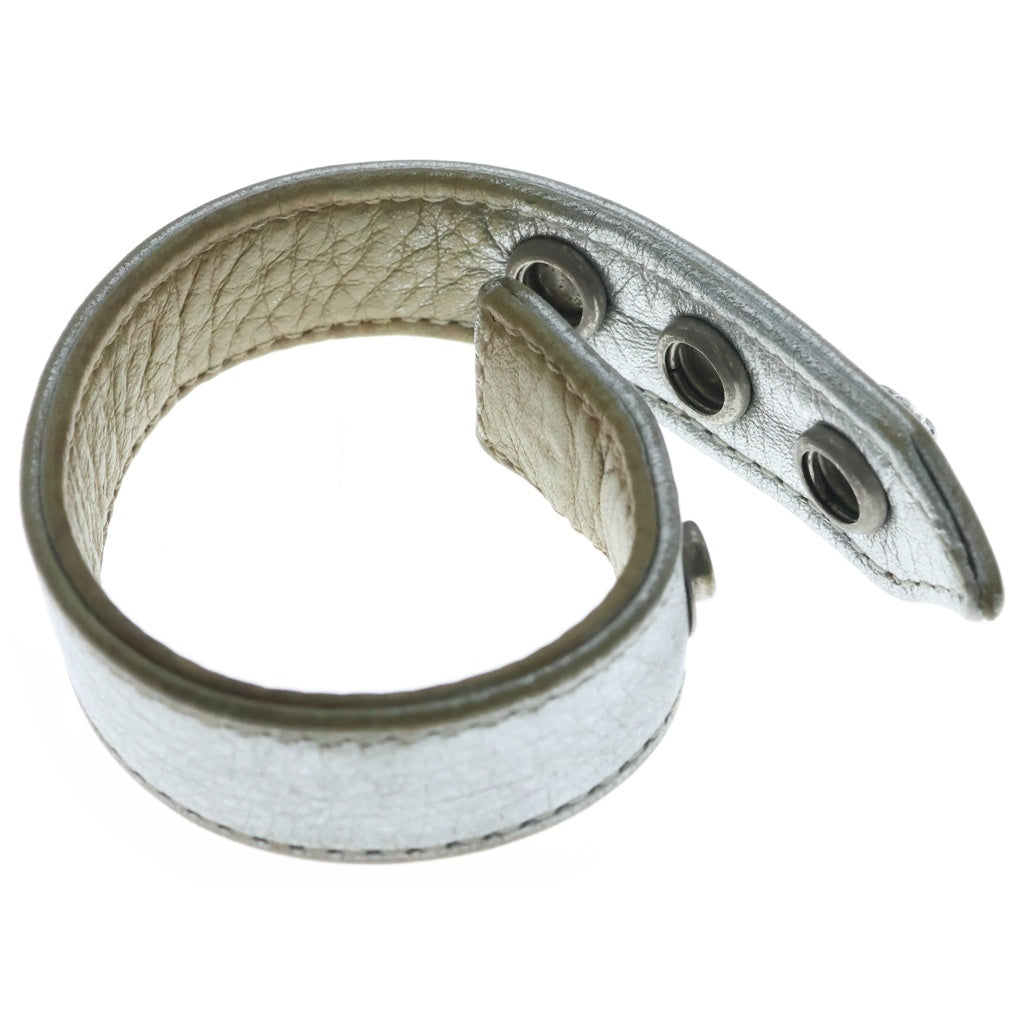 CHROME HEARTS(クロムハーツ) 3BTN 2SNP クロスボール 3ボタン2スナップ レザーブレスレット シルバー