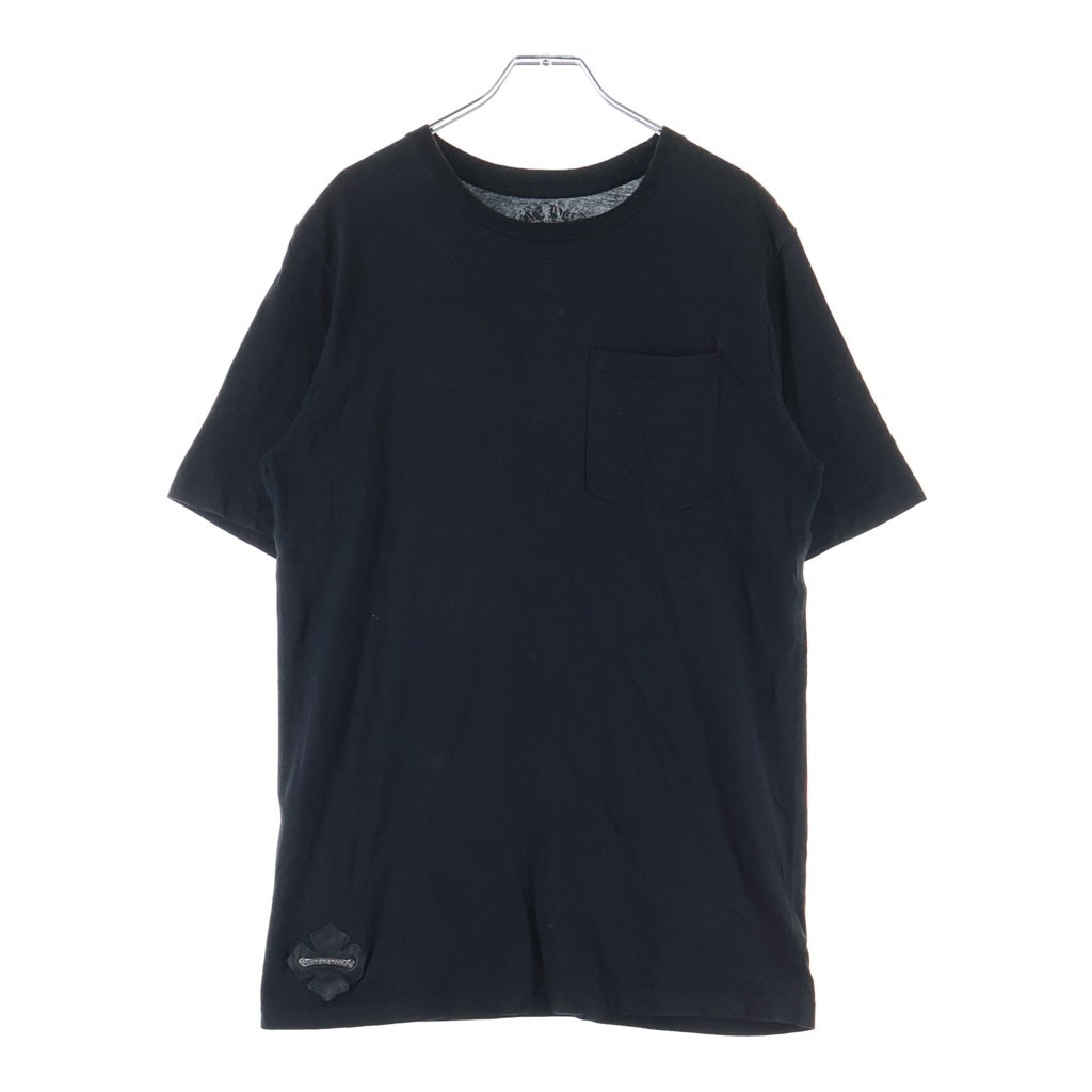 CHROME HEARTS(クロムハーツ) CHプラスレザーパッチ スクロールラベル クルーネック半袖Tシャツカットソー ブラック