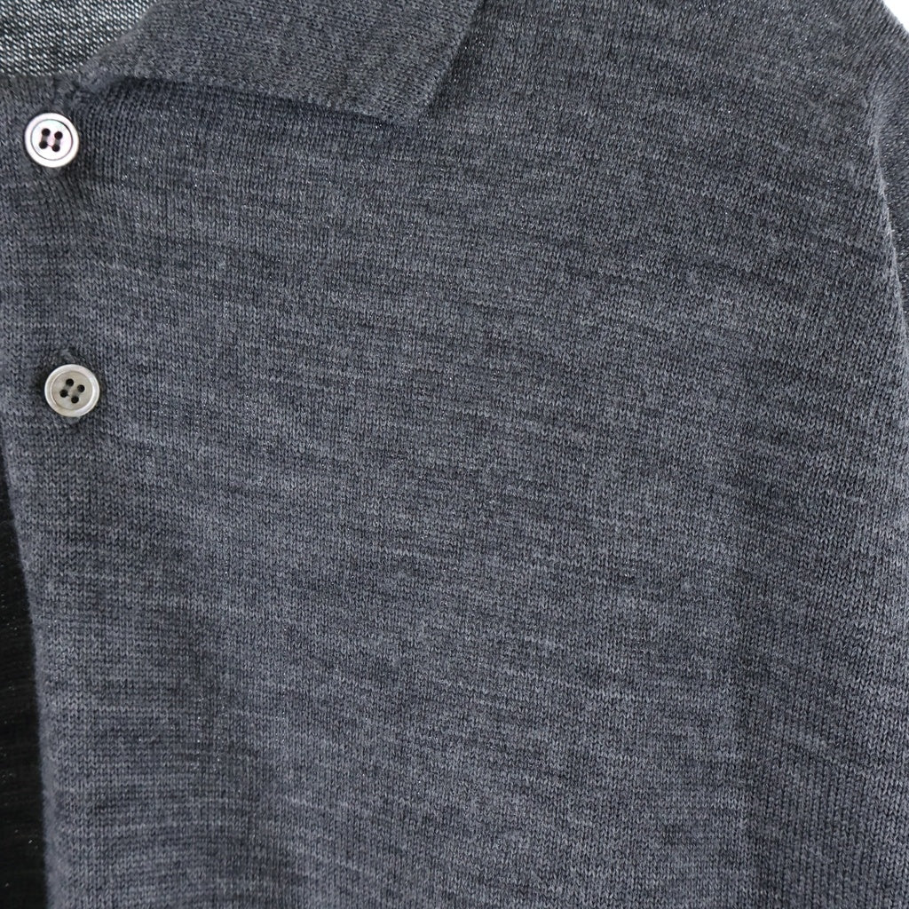 COMME des GARCONS HOMME(コムデギャルソンオム) 03AW ウールニット長袖ポロシャツ グレー HL-N012