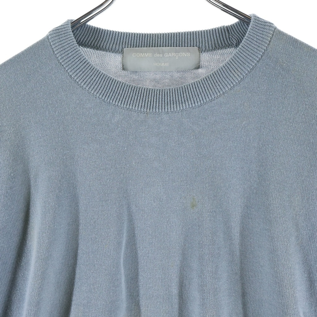 COMME des GARCONS HOMME(コムデギャルソンオム) 90s 田中オム期 コットンクルーネックニット セーター ブルー HN-110300