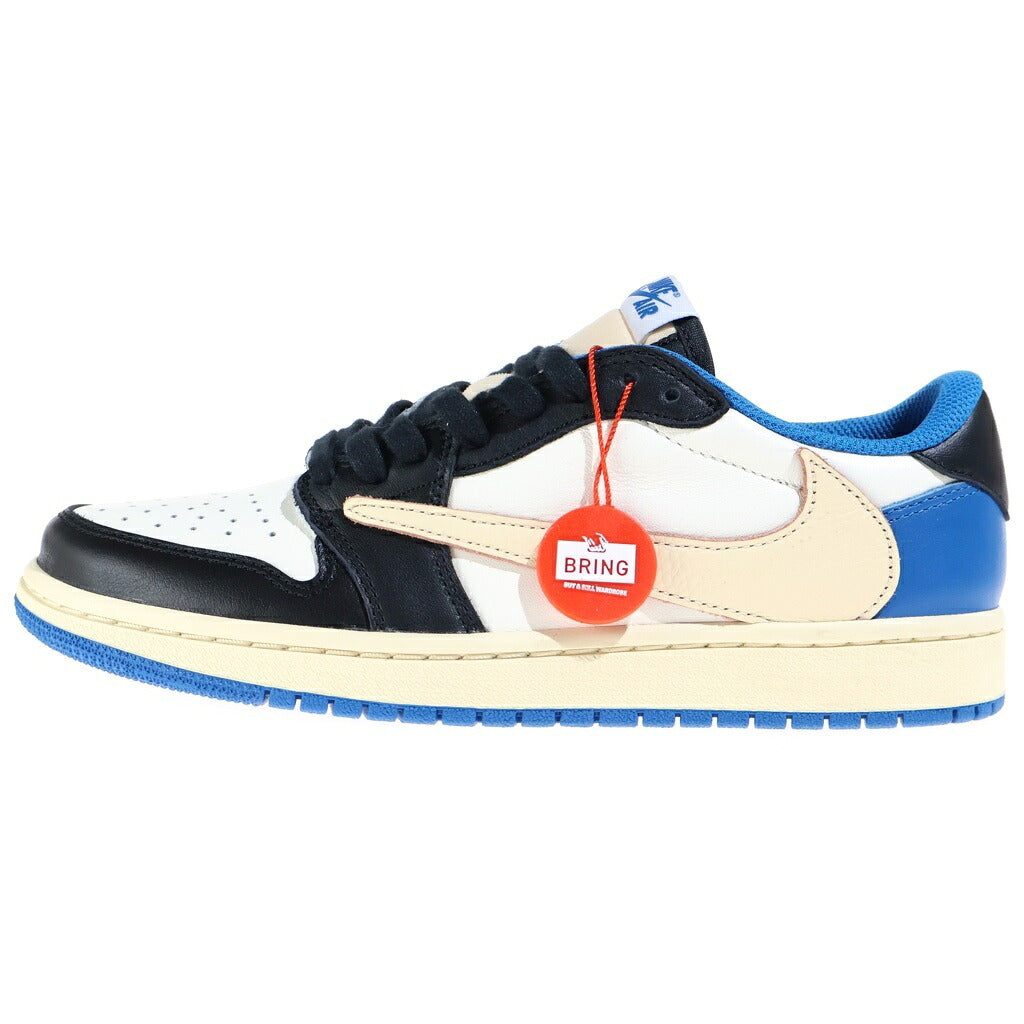 NIKE(ナイキ) ×TRAVIS SCOTT FRAGMENT DESIGN AIR JORDAN 1 LOW OG SP トラヴィススコット フラグメント エアジョーダン1 ローカットスニーカー ブラック/ブルー レディース US6.5/24.5cm DM7866-140