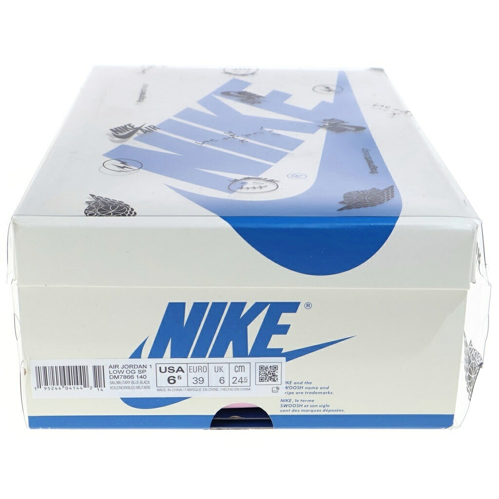 NIKE(ナイキ) ×TRAVIS SCOTT FRAGMENT DESIGN AIR JORDAN 1 LOW OG SP トラヴィススコット フラグメント エアジョーダン1 ローカットスニーカー ブラック/ブルー レディース US6.5/24.5cm DM7866-140