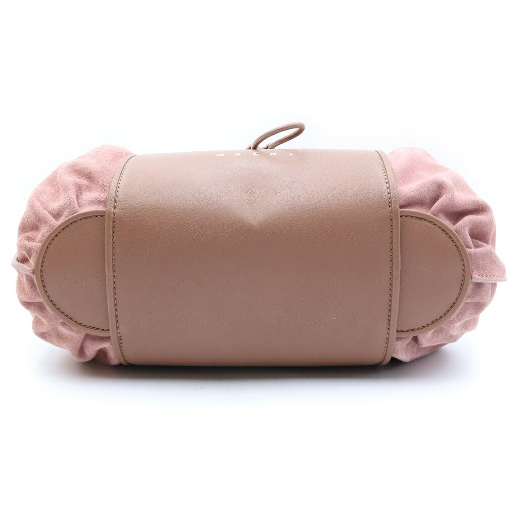 MARNI(マルニ) 26AW Tulipea チューリペア レザー&スエード ショルダーバッグ レディース ピンク/ブラウン SHMP0156U5