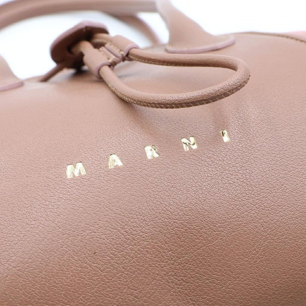 MARNI(マルニ) 26AW Tulipea チューリペア レザー&スエード ショルダーバッグ レディース ピンク/ブラウン SHMP0156U5
