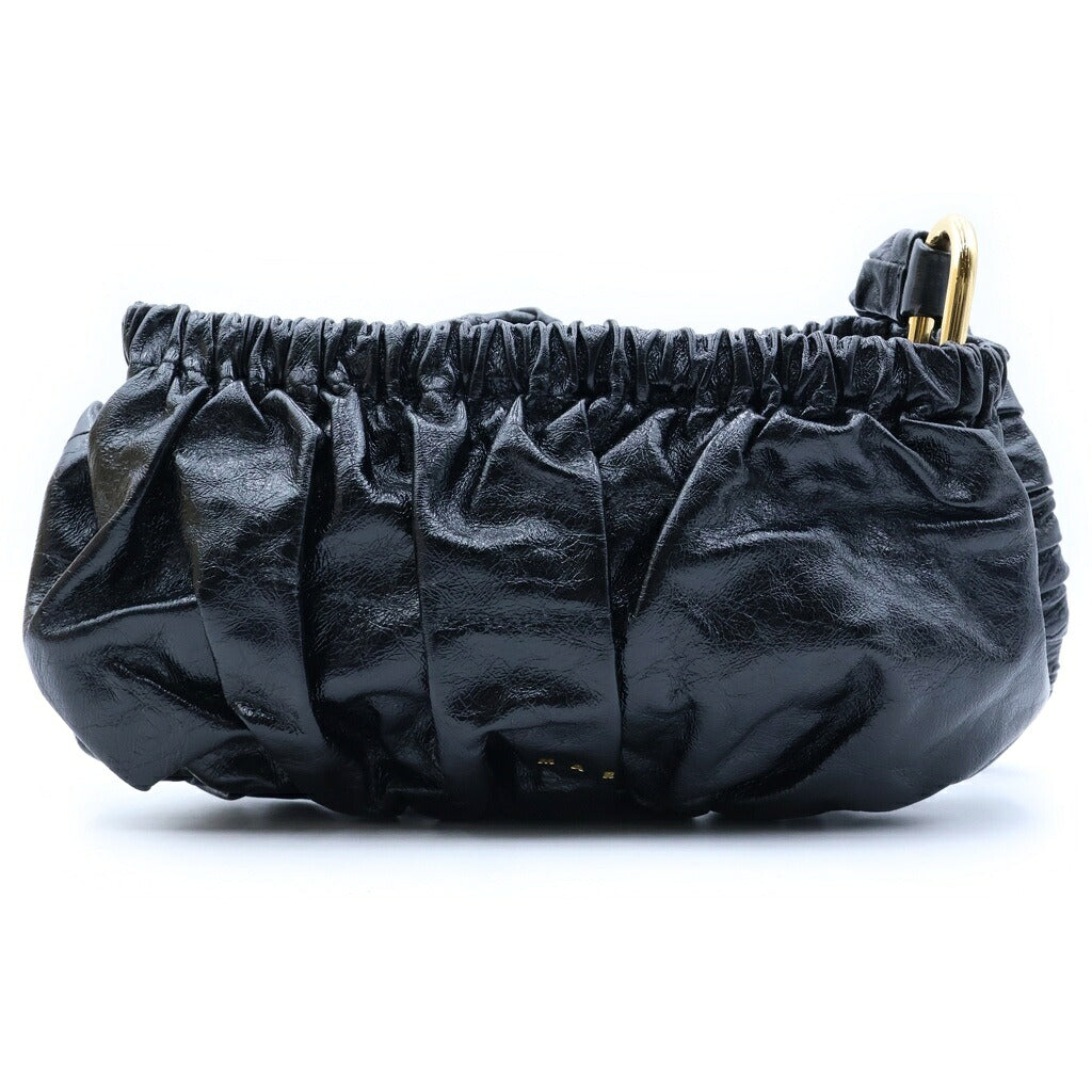 MARNI(マルニ) 26AW Ruched Leather カーフスキンショルダーバッグ レディース ブラック SBMP0297U0