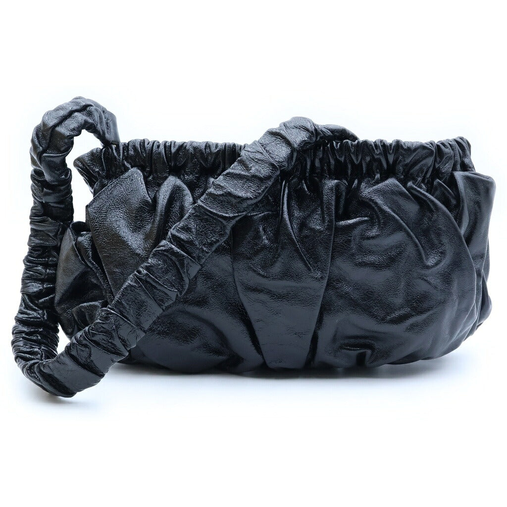 MARNI(マルニ) 26AW Ruched Leather カーフスキンショルダーバッグ レディース ブラック SBMP0297U0