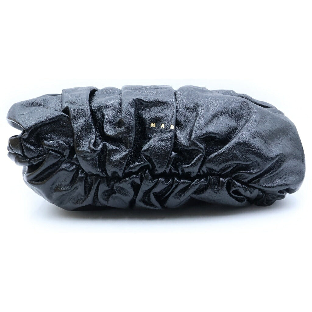 MARNI(マルニ) 26AW Ruched Leather カーフスキンショルダーバッグ レディース ブラック SBMP0297U0
