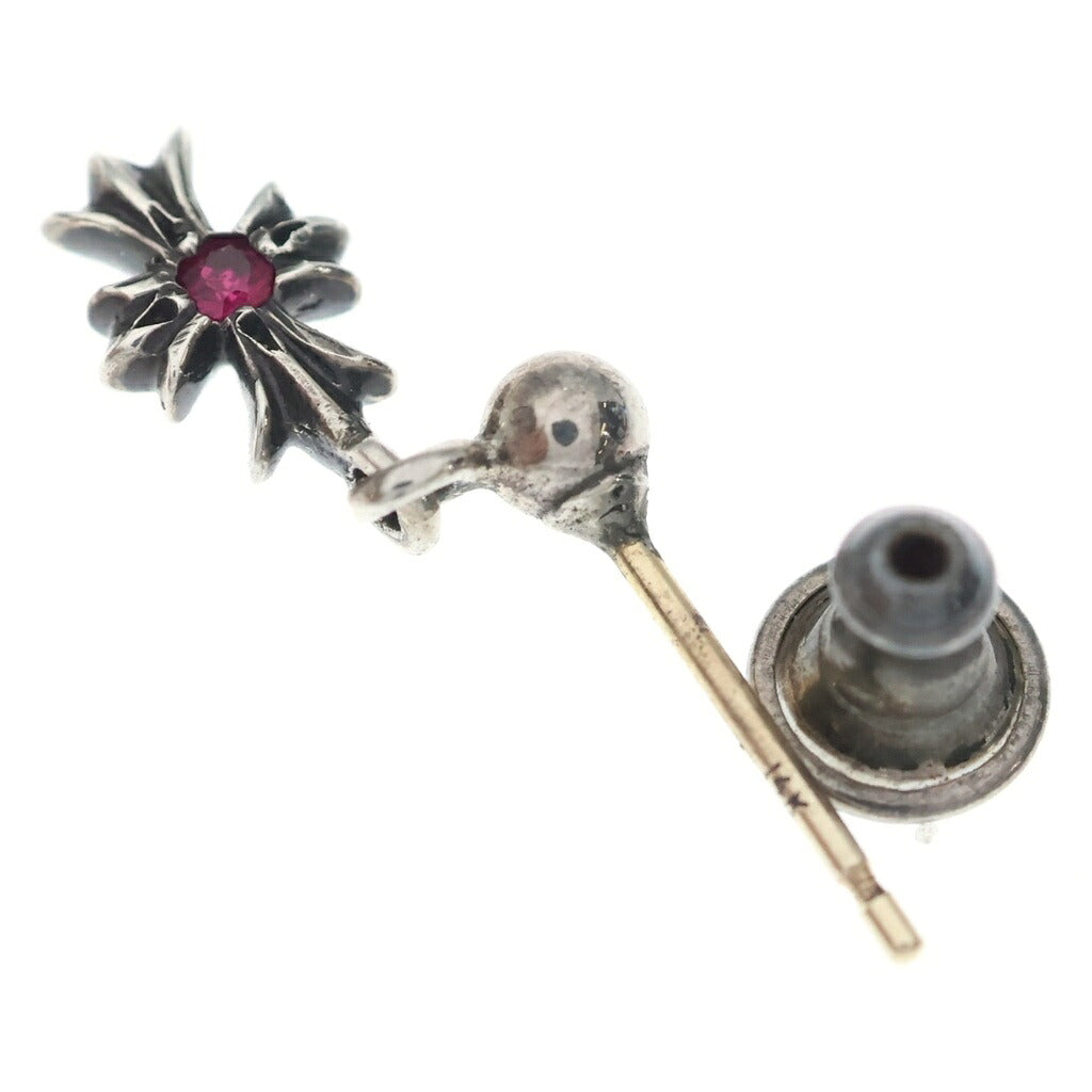 CHROME HEARTS(クロムハーツ) TNY E CH PLS RBY タイニーE CHプラス ドロップピアス 1ルビー シルバー