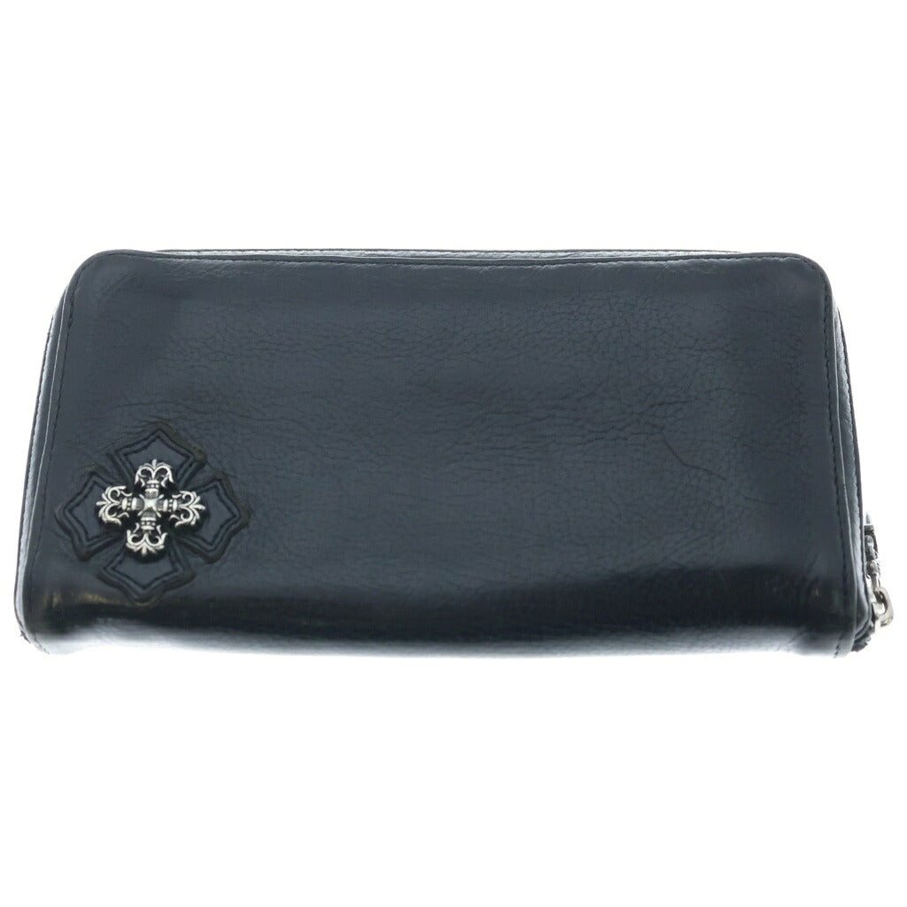 CHROME HEARTS(クロムハーツ) REC F ZIP #2 フィリグリープラス ラウンドジップロングウォレット 長財布 ブラック/シルバー