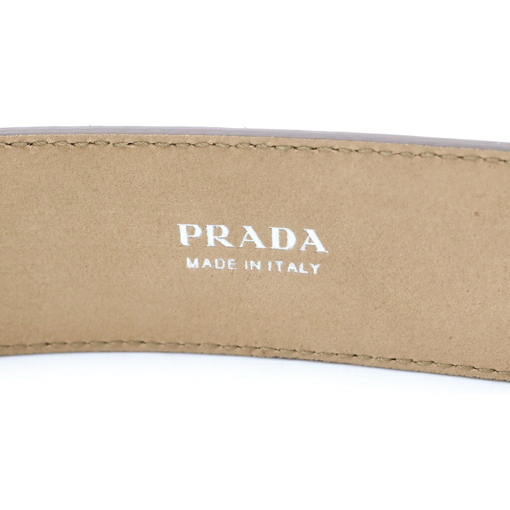 PRADA(プラダ) ロゴプレート シングルピン スエード ベルト ブラウン 2CC545