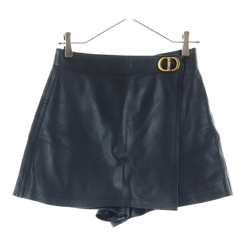 Christian Dior(クリスチャンディオール) CDバックル ラムレザー ミニスカート レディース ブラック 045P45AL015