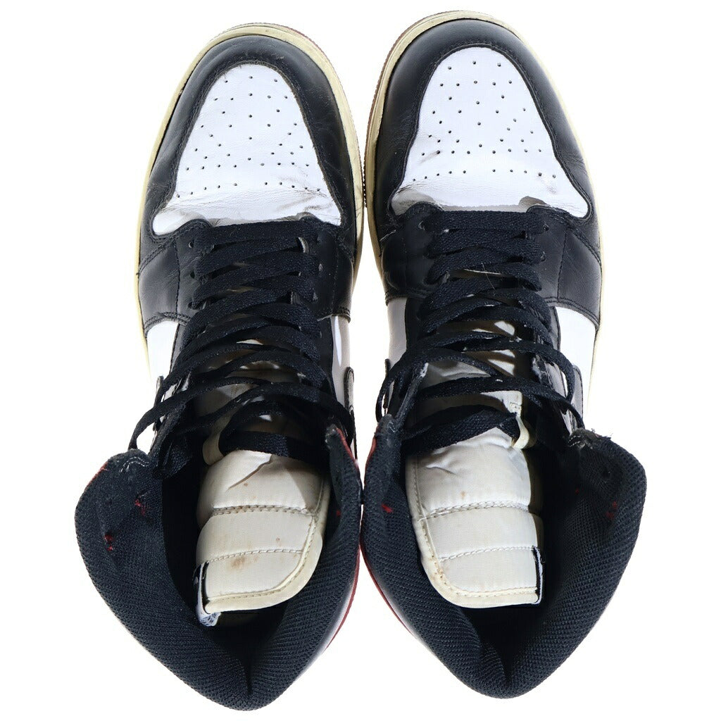 NIKE(ナイキ) Air Jordan 1 Retro High Black Toe エアジョーダン1 レトロ OG ブラックトゥ ハイカットスニーカー US10/28cm 555088-184