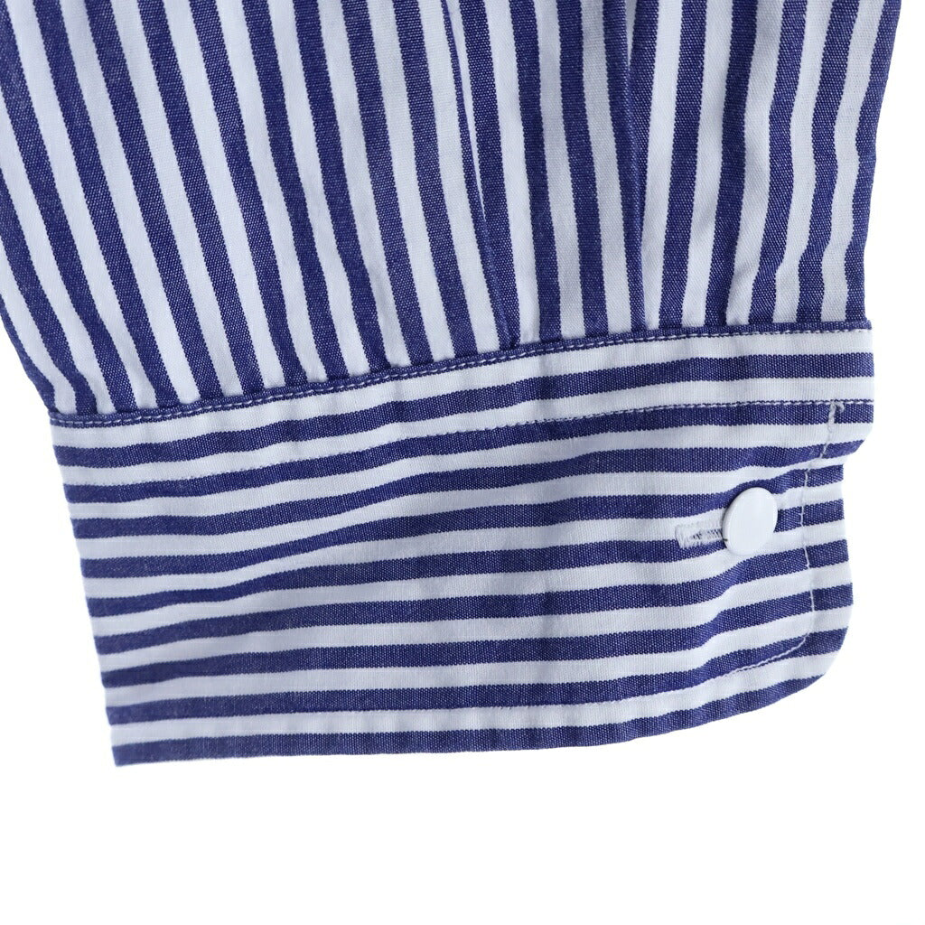 nanamica(ナナミカ) 26SS Regular Collar Wind Shirt レギュラーカラー ウィンド 長袖ストライプシャツ ブルー/ホワイト