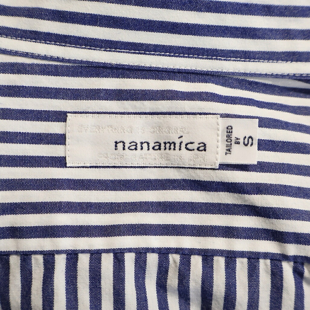 nanamica(ナナミカ) 26SS Regular Collar Wind Shirt レギュラーカラー ウィンド 長袖ストライプシャツ ブルー/ホワイト