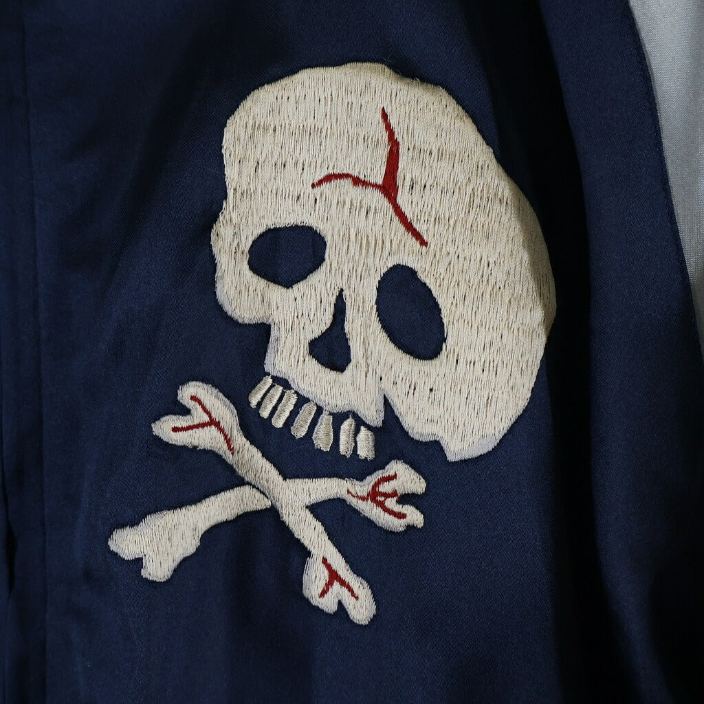 TAILOR TOYO(テーラー東洋) 髑髏/龍刺繍 スカジャン リバーシブルジャケット ネイビー/ホワイト TT10726