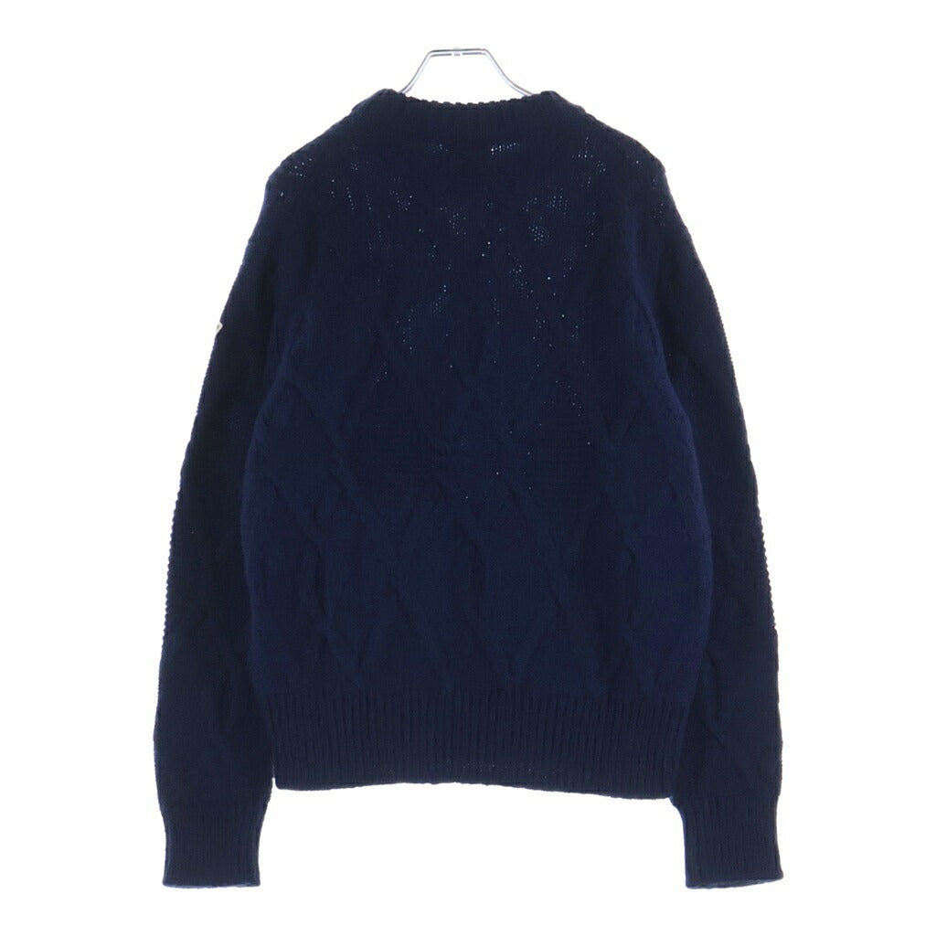 MONCLER(モンクレール) GIROCOLLO TRICOT ロゴワッペン付き モヘア混 ウールニット ネイビー I20919C00012 M2106