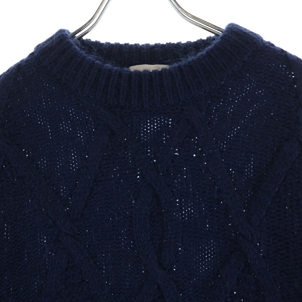 MONCLER(モンクレール) GIROCOLLO TRICOT ロゴワッペン付き モヘア混 ウールニット ネイビー I20919C00012 M2106