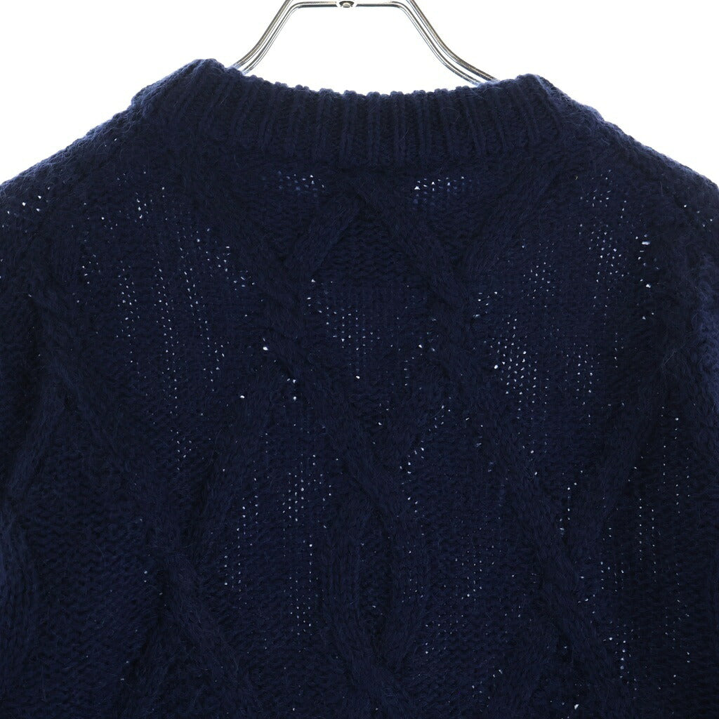 MONCLER(モンクレール) GIROCOLLO TRICOT ロゴワッペン付き モヘア混 ウールニット ネイビー I20919C00012 M2106