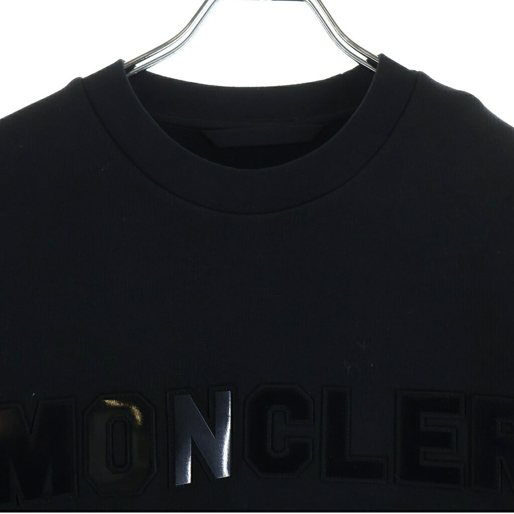 MONCLER(モンクレール) 23AW FELPA LOGATA ラバーロゴ クルーネック長袖スウェット トレーナー ブラック I20918G00012 809KX