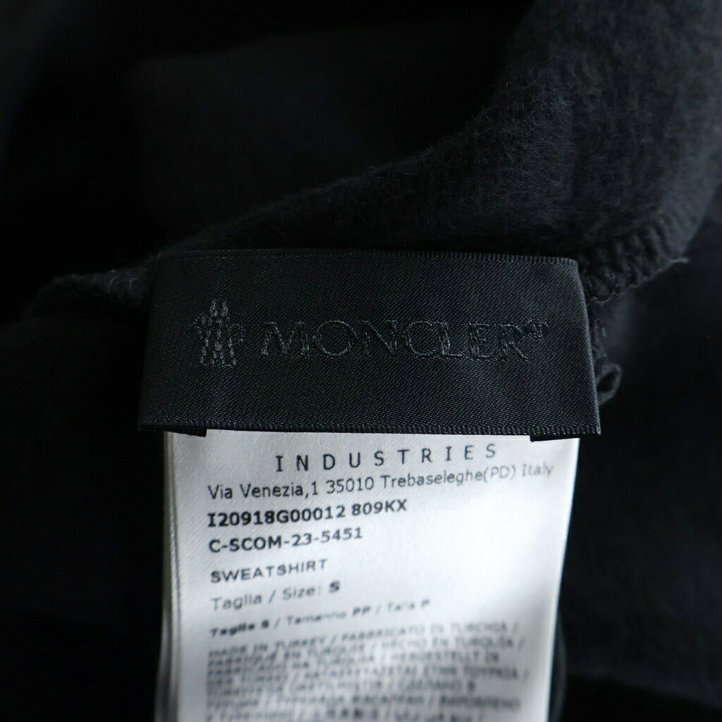 MONCLER(モンクレール) 23AW FELPA LOGATA ラバーロゴ クルーネック長袖スウェット トレーナー ブラック I20918G00012 809KX