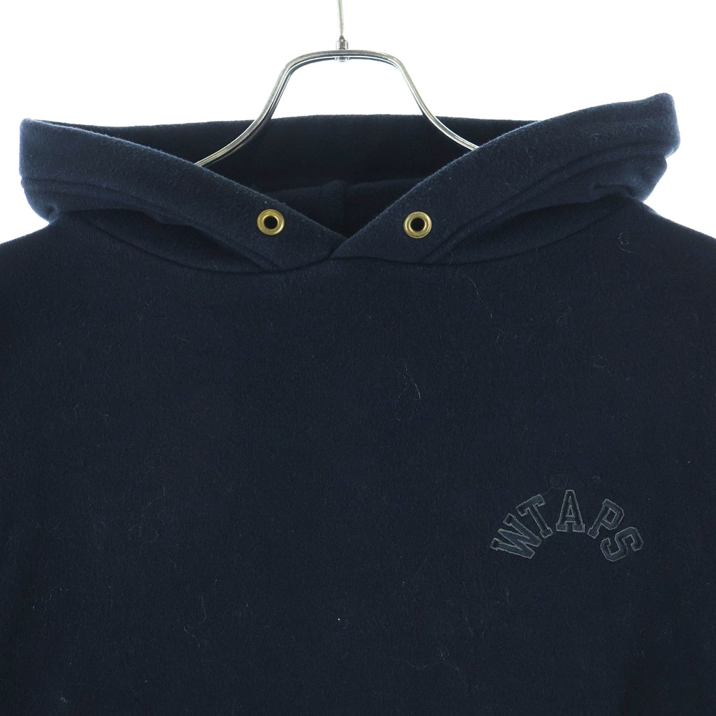 WTAPS(ダブルタップス) CLUB HOODED COPO 212ATDT-CSM15 ロゴ刺繍プルオーバーフーディー パーカー ブラック