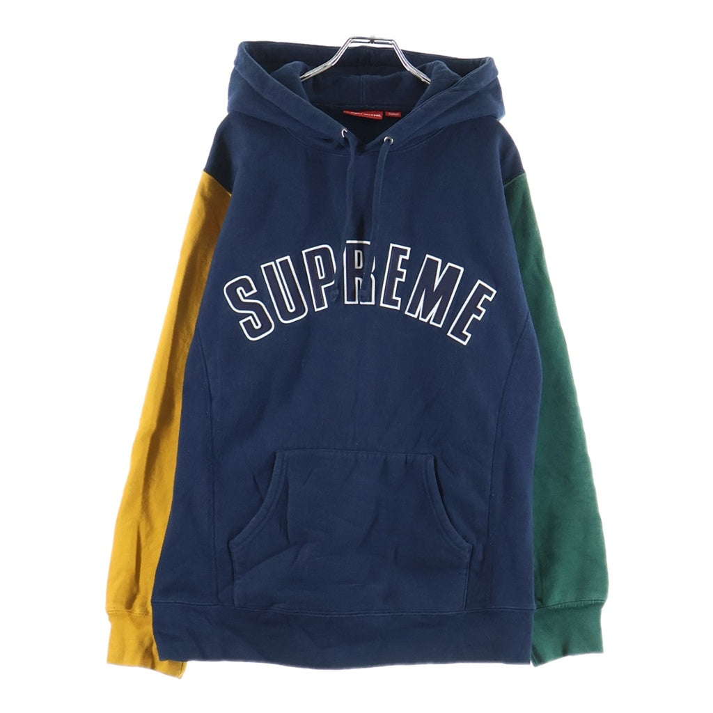 SUPREME(シュプリーム) 16AW Color Blocked Arc Logo Hooded Sweatshirt カラーブロックド アーチロゴ プルオーバー長袖スウェットパーカー フーディ ネイビー