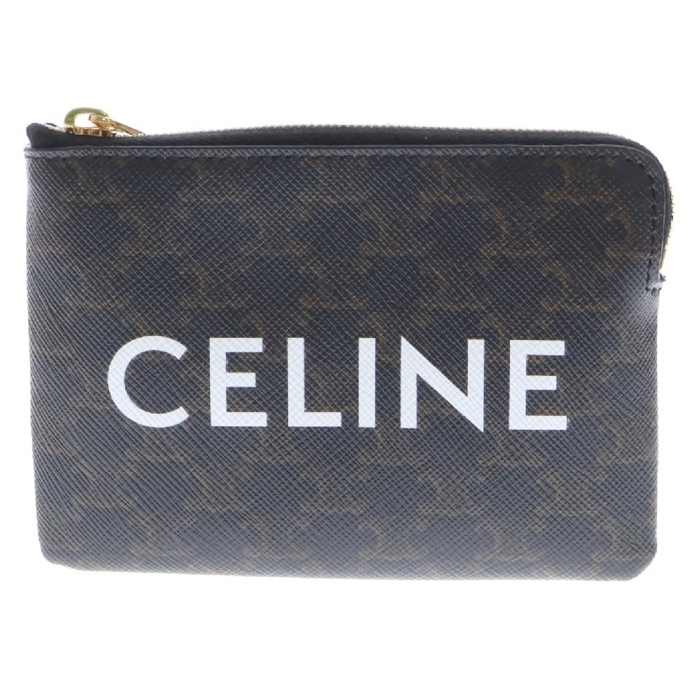 CELINE(セリーヌ) トリオンフ コインケース ブラウン×ブラック マカダム PVC×レザー