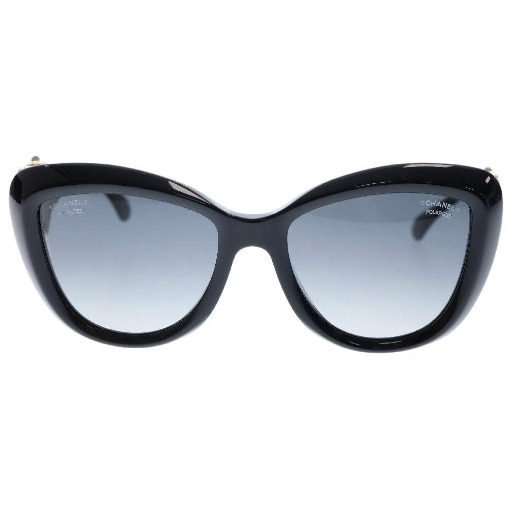 CHANEL(シャネル) バタフライシェイプ アイウェア ブラック サングラス テンプルミラー ゴールド金具 54□18 5517-A