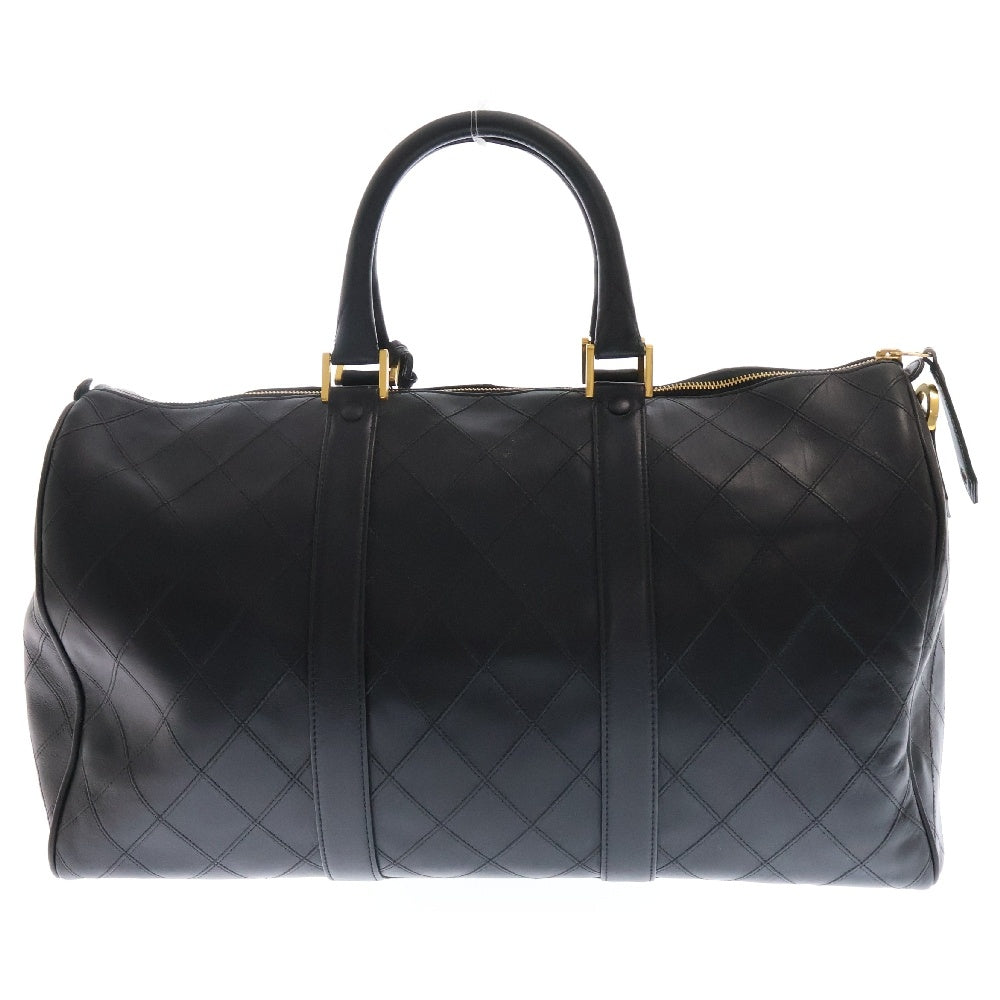 CHANEL(シャネル) ビコローレ ボストンバッグ ハンドバッグ ブラック ラムスキン GD金具