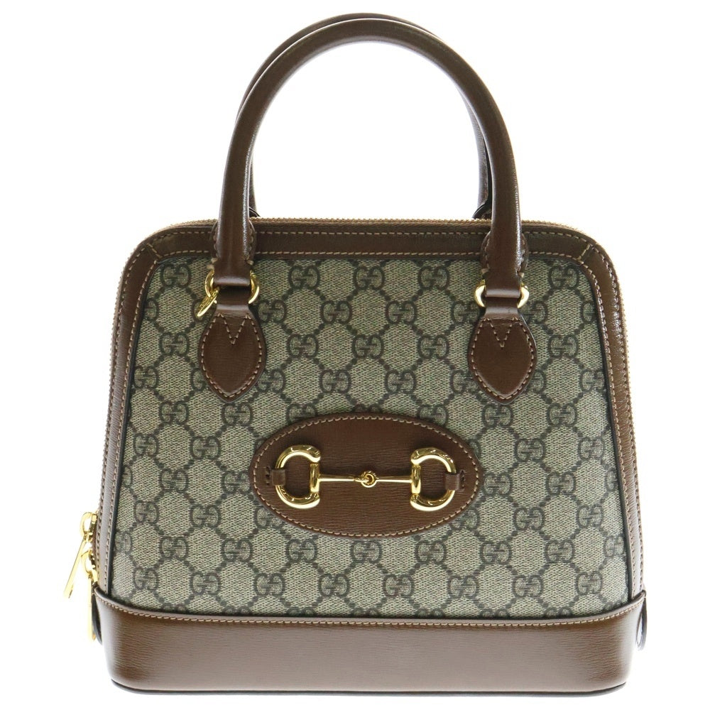 GUCCI(グッチ) ホースビット1955 GGスプリーム 2WAY ハンドバッグ ショルダーバッグ レザー ベージュ ブラウン 621220