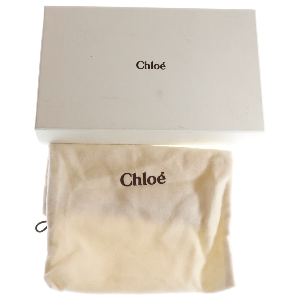 Chloe(クロエ) ロゴ プレートレザーロングウォレット 長財布 グレー 〇