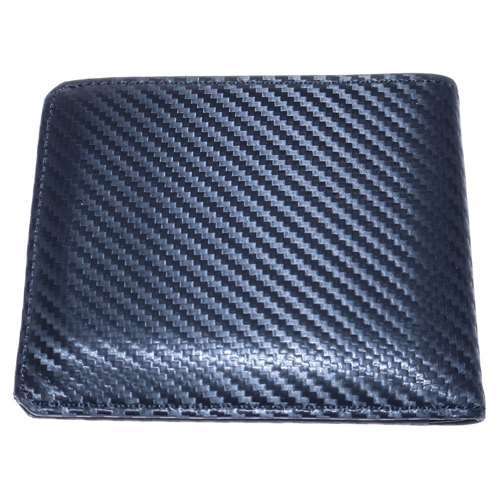 New interesse(ノイインテレッセ) コンパクトウォレット 二つ折り財布 カードケース ブラック レザー シルバー金具