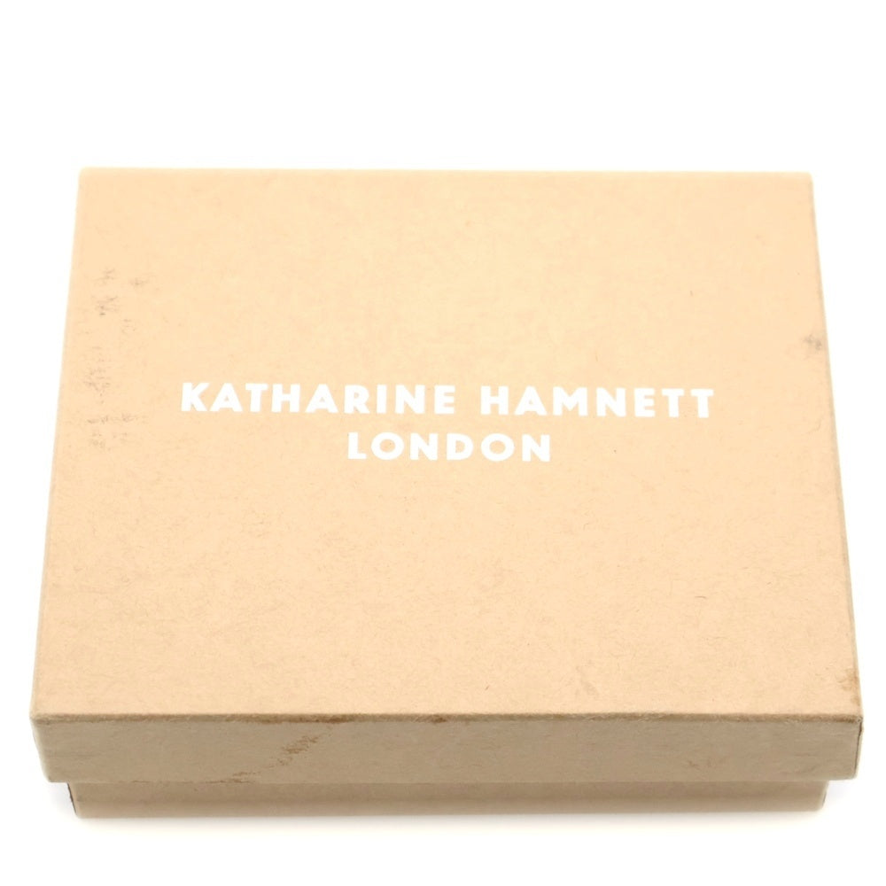 KATHARINE HAMNETT(キャサリンハムネット) レザー二つ折り財布 ブラウン