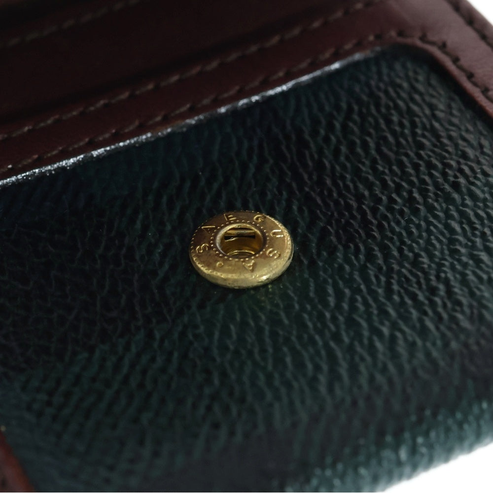 RALPH LAUREN(ラルフローレン) レザー 小銭入れ グリーン×ブラウン 〇