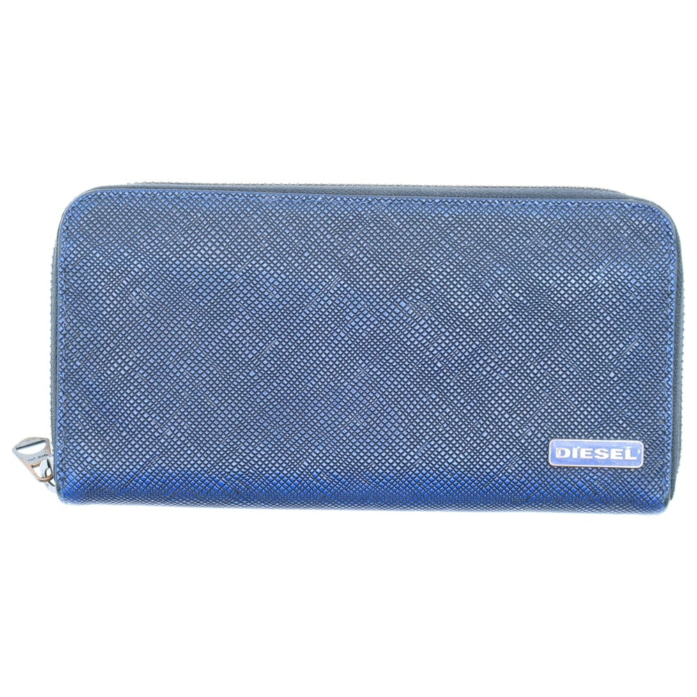 DIESEL(ディーゼル) ロゴレザーロングウォレット 長財布 ブルー