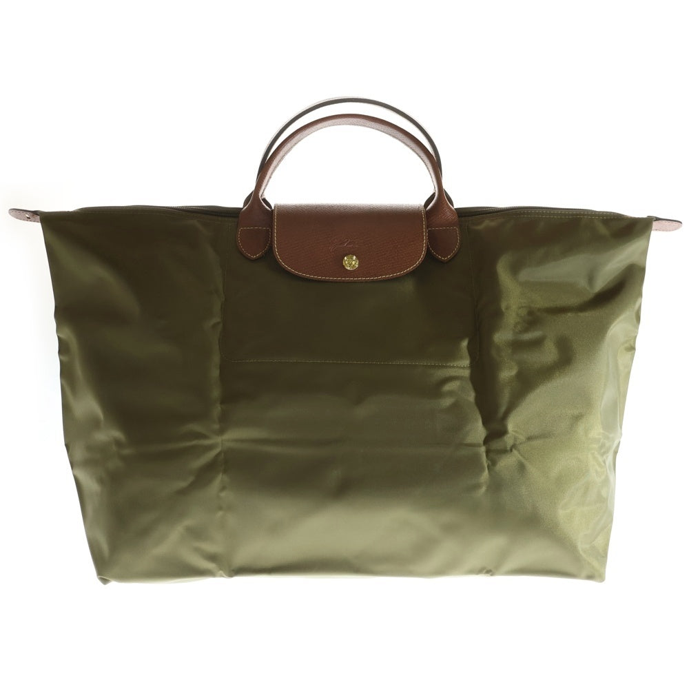 LONGCHAMP(ロンシャン) プリアージュ ナイロン レザー コンパクト トートバッグ カーキ/ブラウン