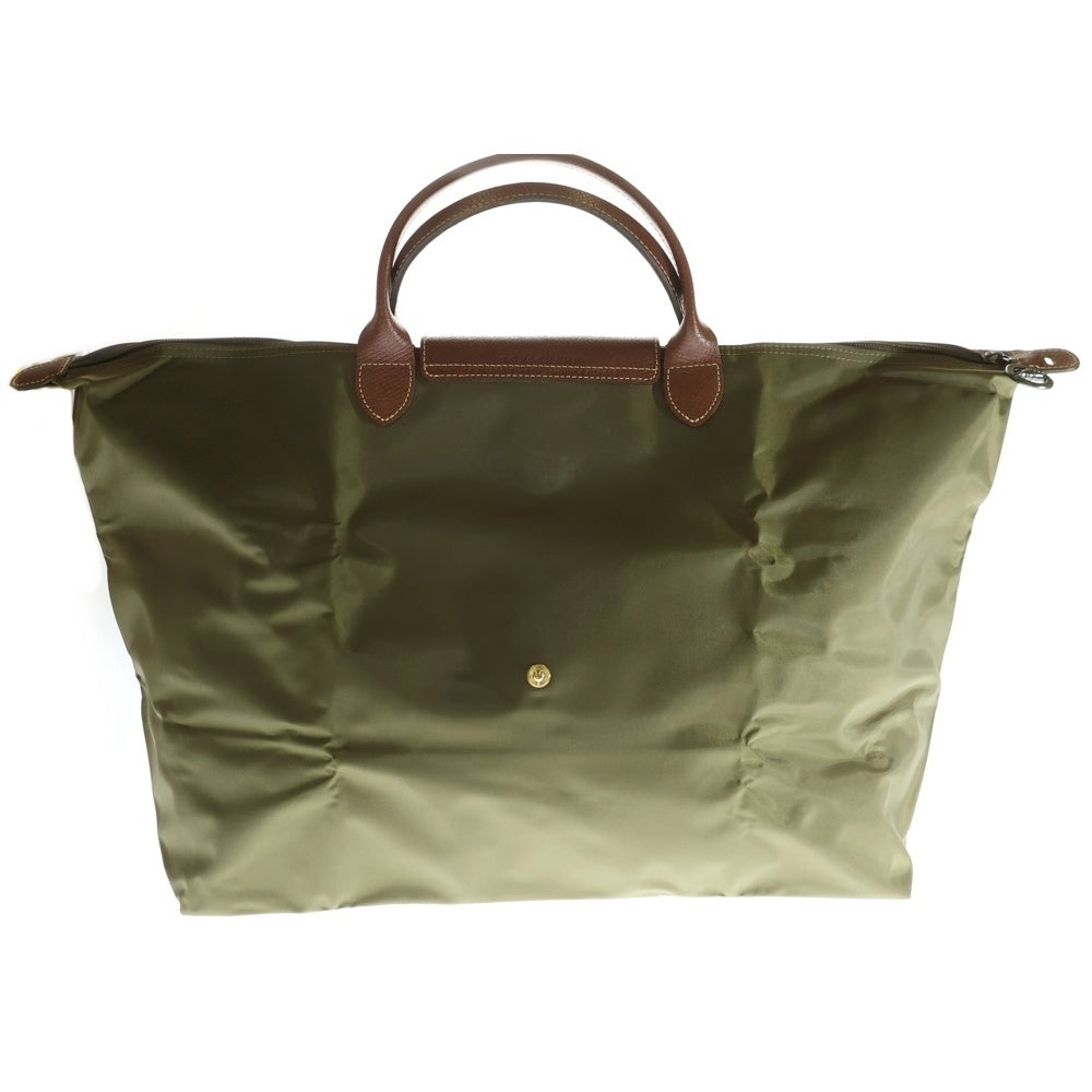 LONGCHAMP(ロンシャン) プリアージュ ナイロン レザー コンパクト トートバッグ カーキ/ブラウン