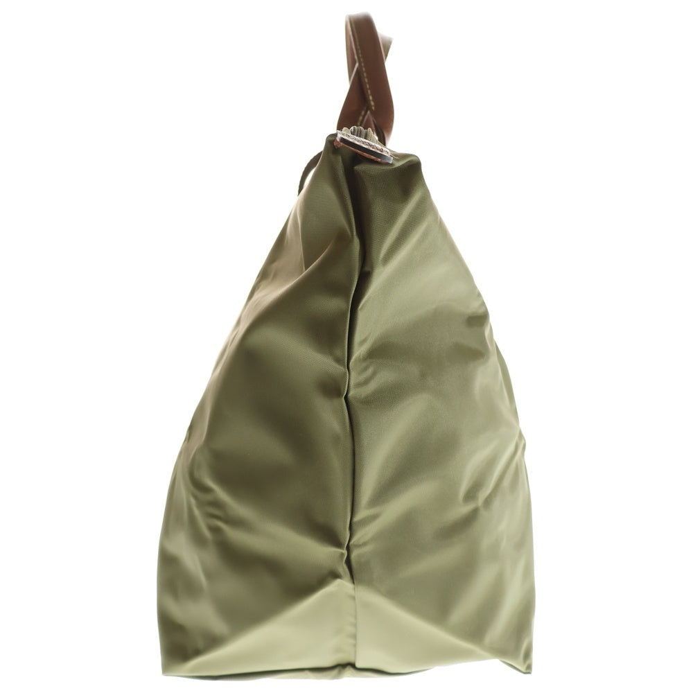 LONGCHAMP(ロンシャン) プリアージュ ナイロン レザー コンパクト トートバッグ カーキ/ブラウン