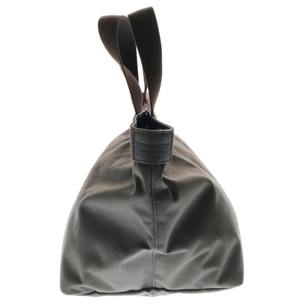 herve chapelier(エルベシャプリエ) ハンドバッグ トートバッグ ハンドバッグ ミニバッグ ブラウン×カーキ コットン コーティングキャンバス シルバー金具