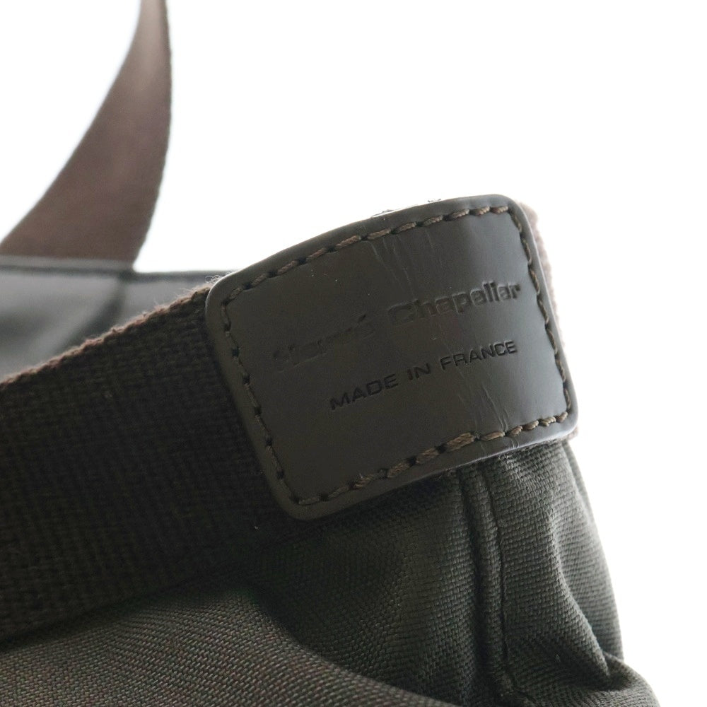 herve chapelier(エルベシャプリエ) ハンドバッグ トートバッグ ハンドバッグ ミニバッグ ブラウン×カーキ コットン コーティングキャンバス シルバー金具
