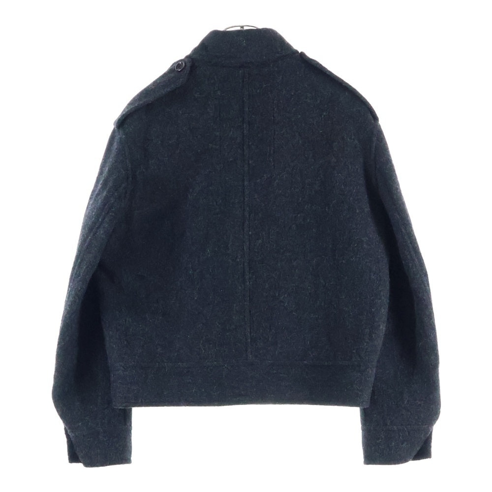 BURBERRY(バーバリー) ロゴボタン ウール ダブルフェイス ジャケット ブラック/チャコールグレー 8076745