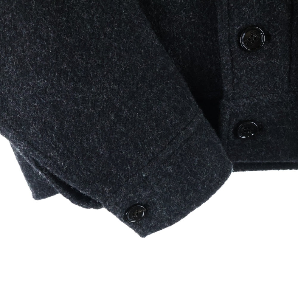 BURBERRY(バーバリー) ロゴボタン ウール ダブルフェイス ジャケット ブラック/チャコールグレー 8076745