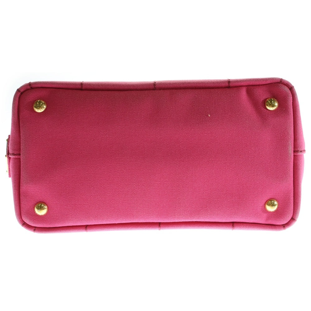 PRADA(プラダ) カナパ 2WAYショルダーバッグ ハンドバッグ ゴールド金具 ピンク キャンバス 1BG439