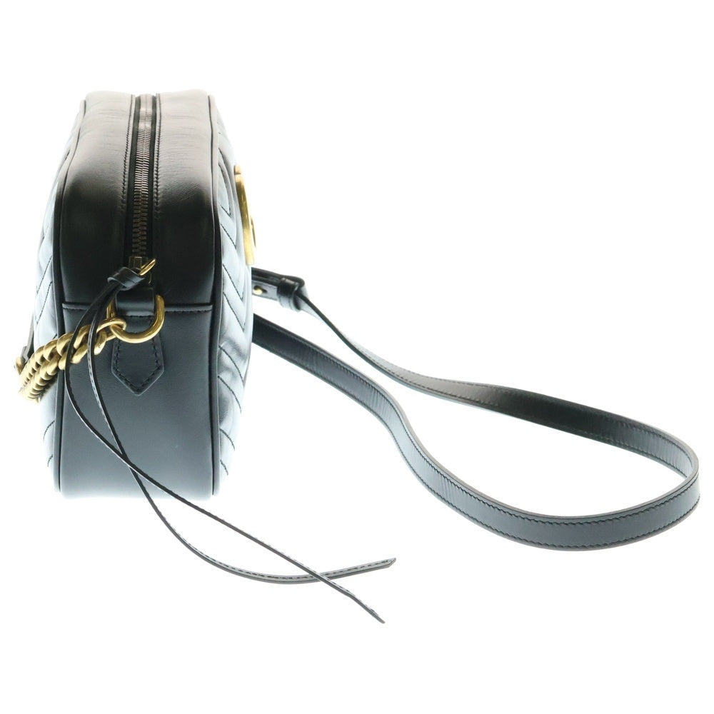 GUCCI(グッチ) GGマーモント キルティングレザーチェーンショルダーバッグ ブラック レディース 447632