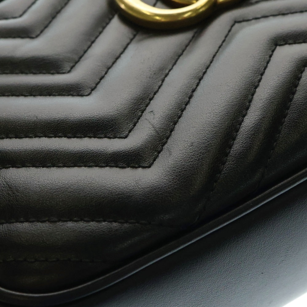 GUCCI(グッチ) GGマーモント キルティングレザーチェーンショルダーバッグ ブラック レディース 447632